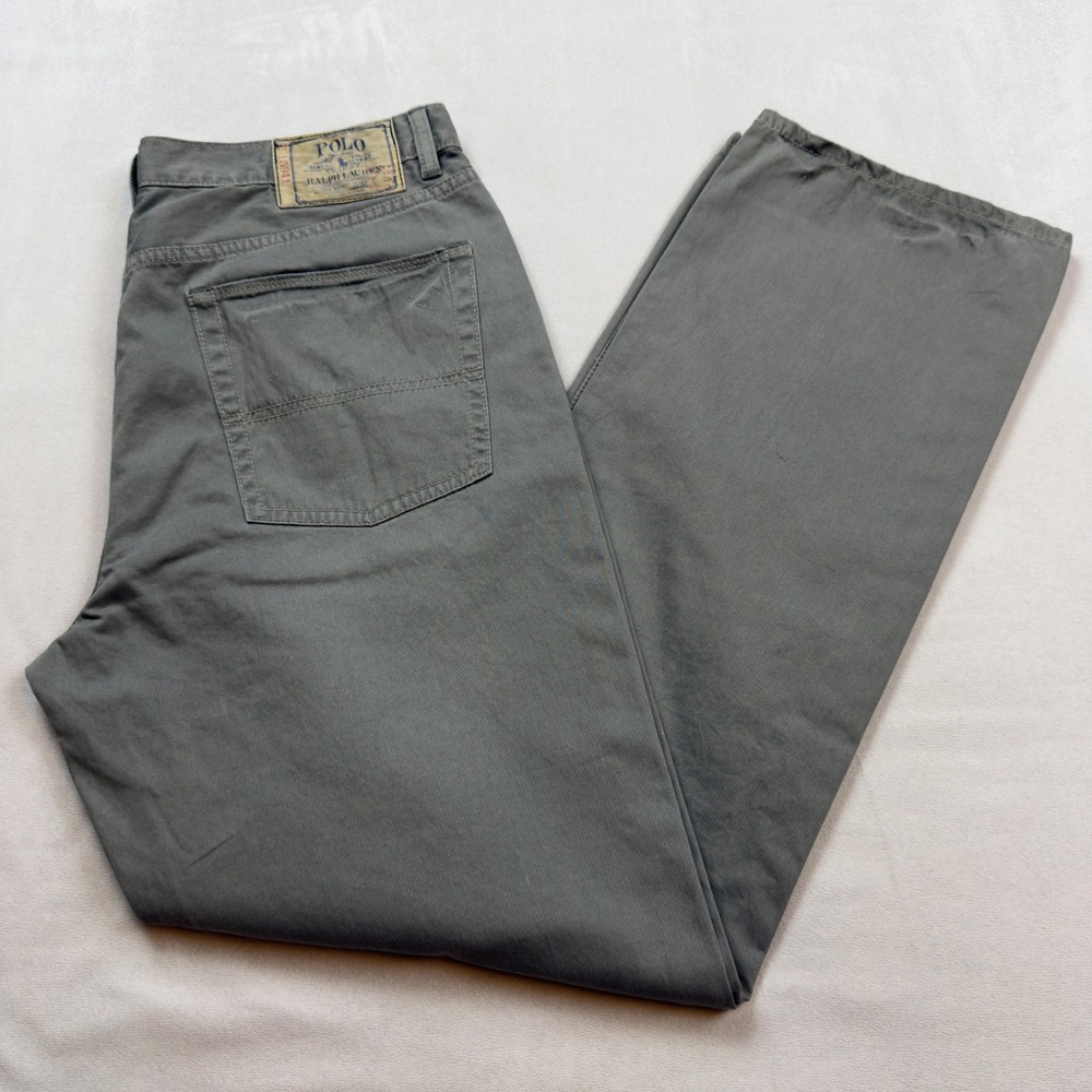Polo Ralph Lauren Straight Leg Pants Mens W34 L30 Gray Cotton Casual Work